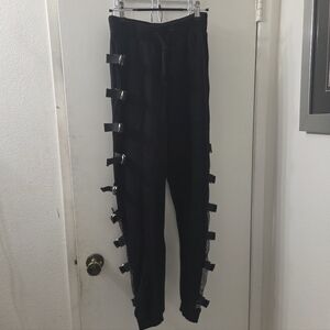 Poster Grl Dolls Kill Black Fleece Joggers Mesh Sides S
